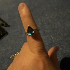 NWOT Dark Blue Indigo Pear Shape Topaz Ring in 925 Sterling Silver